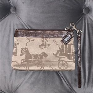 Coach Horse & Carriage Jacquard Wristlet